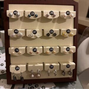 Natural Pearl and Gemstone Earrings in Sterling Silver 925 for Live Auction